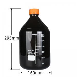 高硼硅玻璃蓝盖试剂瓶 3000ml 3L 棕色 耐高温140℃ 