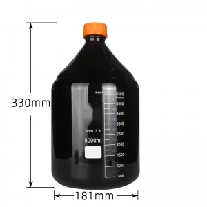 高硼硅玻璃蓝盖试剂瓶 5000ml 5L 棕色 耐高温140℃ 